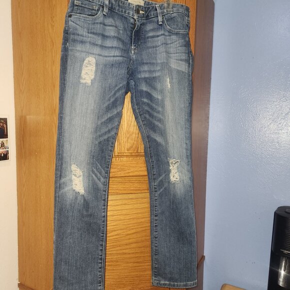 Hawthorn The Girlfriend Straight Jean Denim size 29 Distressed Destroyed Stretch - Picture 1 of 9